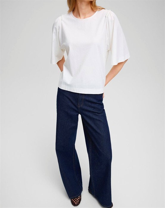 MSCHMaila Puff Bluse - White Egret 